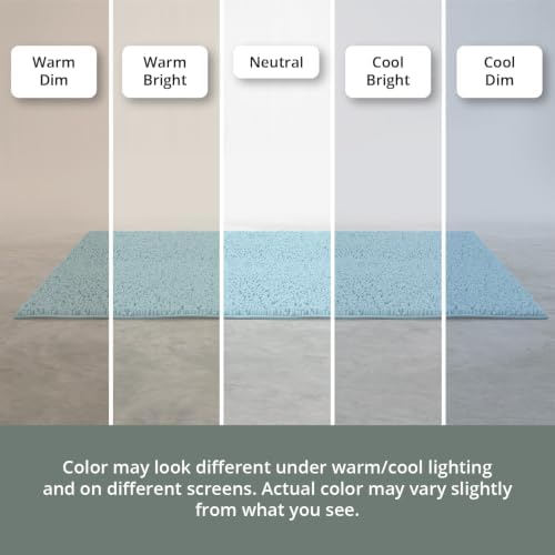 Small Plush Shaggy Chenille Bath Mat 23"x14" Extra Soft, Super Absorbent, Non-Slip Bathroom Rug | Fluffy Microfiber, Area Rug Sets for Bathroom Floor, Kitchen, Living Room | 23"x14" | Spa Blue