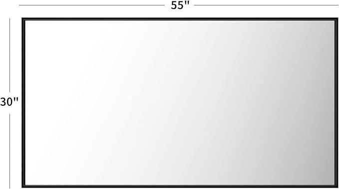 LOAAO 55"X30" Black Rectangle Bathroom Mirror | Matte Black Aluminum Alloy Frame, Tempered Glass, Hangs Vertically or Horizontally, Easy to Install