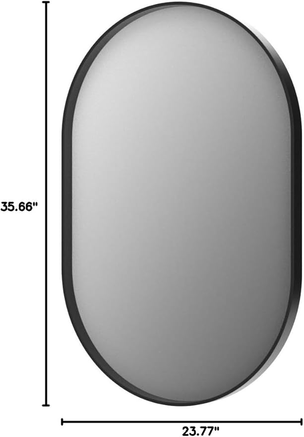 Brightify Black Oval Mirror for Wall 24x36 Inch, Bathroom Vanity Mirrors Black Metal Framed, Modern Mirror for Bedroom Living Room Wall Decorative Hang Vertical and Horizontal