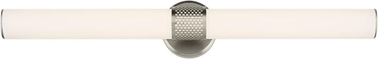 Kichler Sashi 32" LED Large Bath Bar with White Glass in Brushed Nickel, Modern, for Vanity, Fireplace, Buffet, Hallway, Vanity Mirror, (32" W x 5" H) 55193NILED