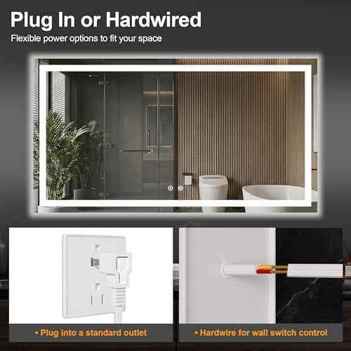 30x55 LED Bathroom Mirror with Lights, Lighted Vanity Mirror for Wall