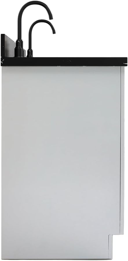 ARIEL Hepburn 72 Inch Double Rectangle Sink Bathroom Vanity with Nero Marquina Black Quartz Countertop 1.5 Inch in Grey