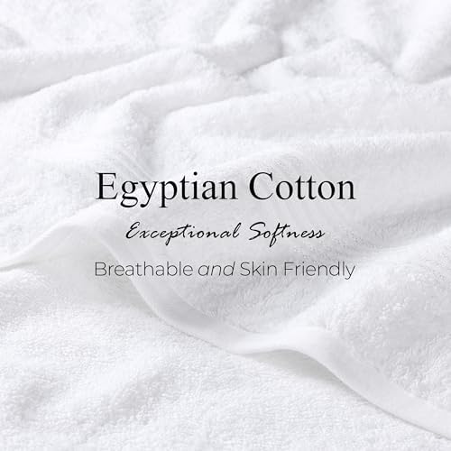 Superior Egyptian Cotton 12-Piece Towel Set, Assorted Towels for Home Bathroom, Guest Bath Decor Essentials, Includes 4 Bath, 4 Hand, 4 Face Towels/Washcloths, Quick Dry, Absorbent - White