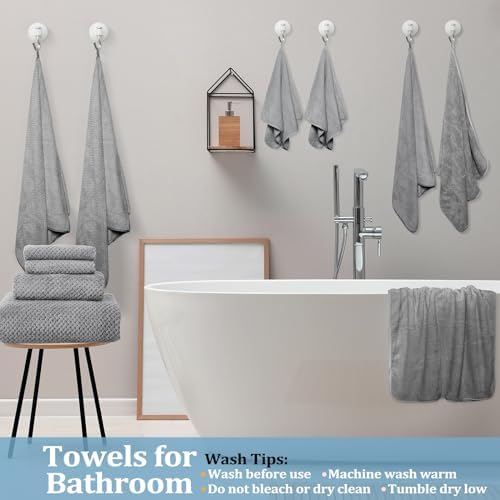 Mixweer 20 Pcs Bath Towel and Washcloths Set for Bathroom, Light Gray