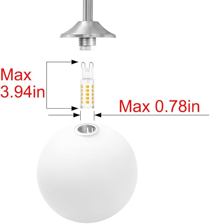 Modern Brushed Nickel 2-Lights Bathroom Vanity Lights, Bathroom Lighting Fixtures Over Mirror with Milk White Globe Glass Shade, Elagant Wall Sconces for Dressing Table Bedroom Living Room