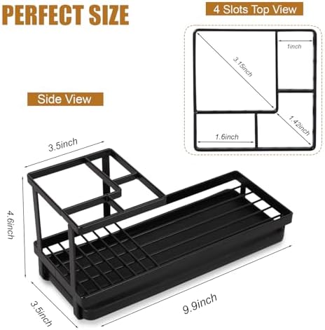 Toothbrush Holders Toothpaste Organizer Bathroom Accessories, Matte Black