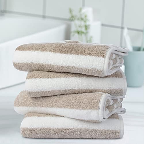 KinHwa Microfiber Hand Towels for Bathroom Soft and Absorbent Face Towels Brown Bathroom Hand Towels for SPA Hair Bath 30inchx16inch 4 Pack