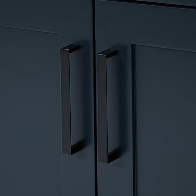 ARIEL Hepburn 48-inch Bathroom Vanity Base Cabinet,Solid Wood, 2 Soft Closing Doors, 9 Dovetail Drawers, Midnight Blue