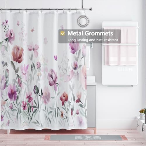 LLSCL Fabric Shower Curtain Liner with Magnets, Waterproof Hotel Quality, 72 x 72 Machine Washable