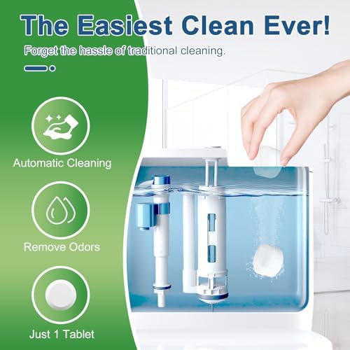 Msvvko Toilet Bowl Cleaners Bleach Tablets 54 PACK, Automatic Toilet Tank Cleaner, Bathroom Cleaner Against Tough Stains, No Scrubbing, Continuous Clean, Sparkling Fresh
