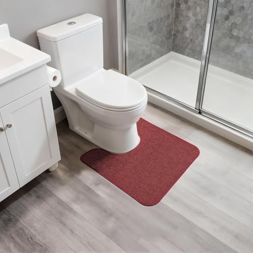 Bosap Toilet Rugs U Shaped Bathroom Rugs,Ultra Thin Toilet Mat for Bathroom