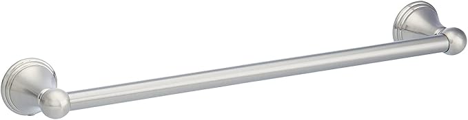 Amazon Basics 5 Piece Bathroom Hardware Set, Satin Nickel, Towel Bar, Toilet Paper Holder, Towel Ring, Robe Hook, AB-BR817-SN