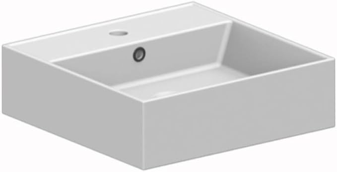 Scarabeo 8031/R-60-One Hole Teorema Rectangular Ceramic Wall Mounted/Vessel Sink, White