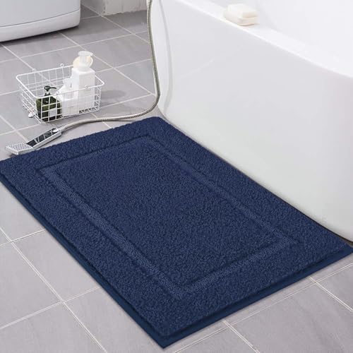 SHACOS Soft Navy Blue Black Bathroom Rugs Sets 2 Pieces 32x20 inch