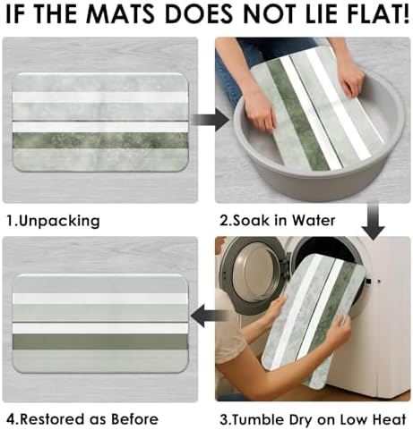 Bathroom Sets with Shower Curtain and Rugs, 4 Pcs, Sage Green