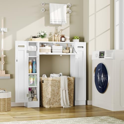 Keyluv Short Over the Toilet Storage Cabinet with Doors for Small Bathroom