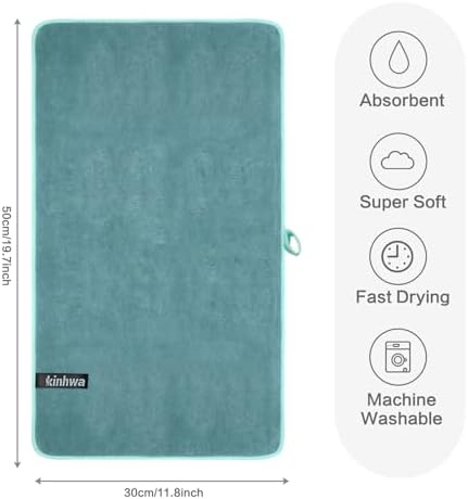 KinHwa Hand Towels for Bathroom, Microfiber Face Towels, 11x20 Inch, 2 Pack