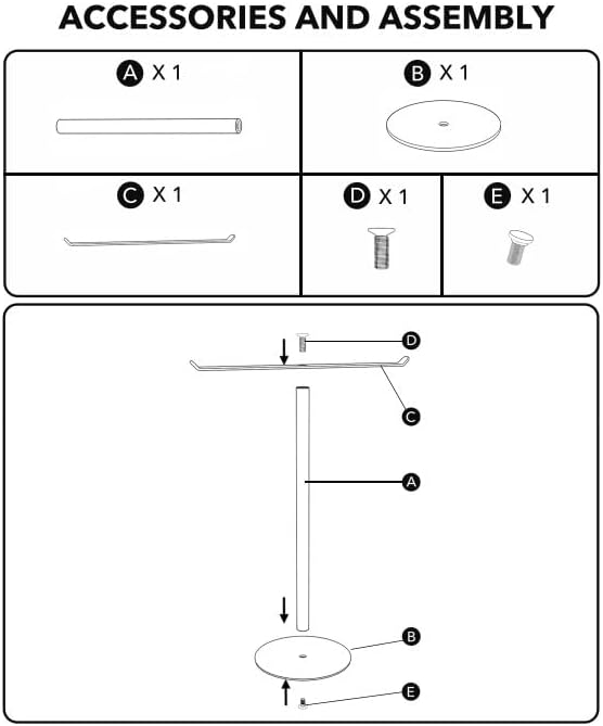Silver T-Shaped Hand Towel Holder Stand for Countertops, Stainless Steel | Countertop rack for bathrooms and kitchens; organizes hand towels, headbands and other lightweight items.