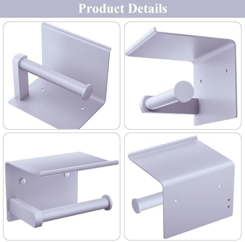 Toilet Paper Holder with Shelf Wall Mounted Toilet Paper Roll Dispenser