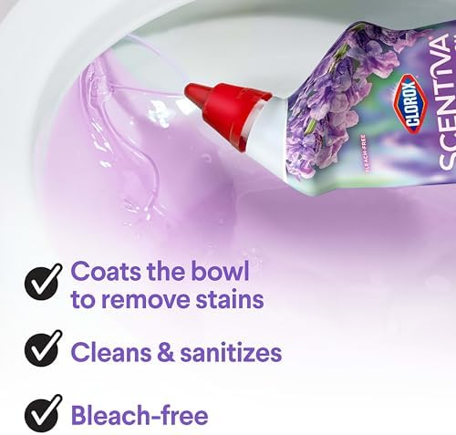Clorox Scentiva Bathroom Toilet Cleaning Gel, Lavender and Jasmine, 24 Fluid Ounces (Pack of 2)