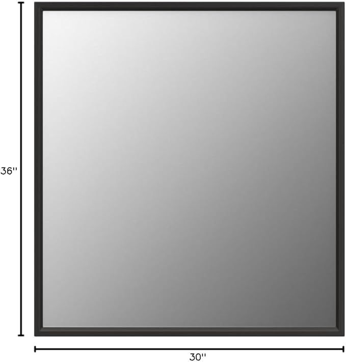 LOAAO 30"X36" Black Rectangle Bathroom Mirror | Matte Black Aluminum Alloy Frame, Tempered Glass, Hangs Vertically or Horizontally, Easy to Install