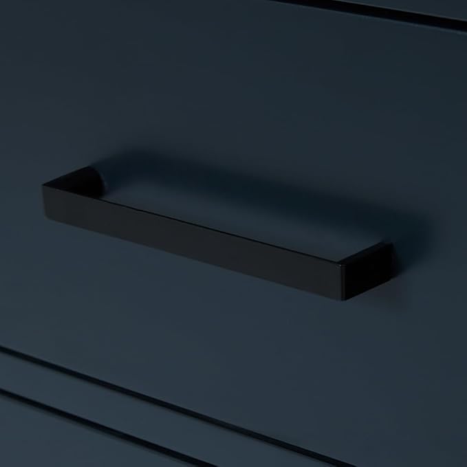 ARIEL Hepburn 36-inch Bathroom Vanity Base Cabinet,Solid Wood, 2 Soft Closing Doors, 5 Dovetail Drawers, Midnight Blue