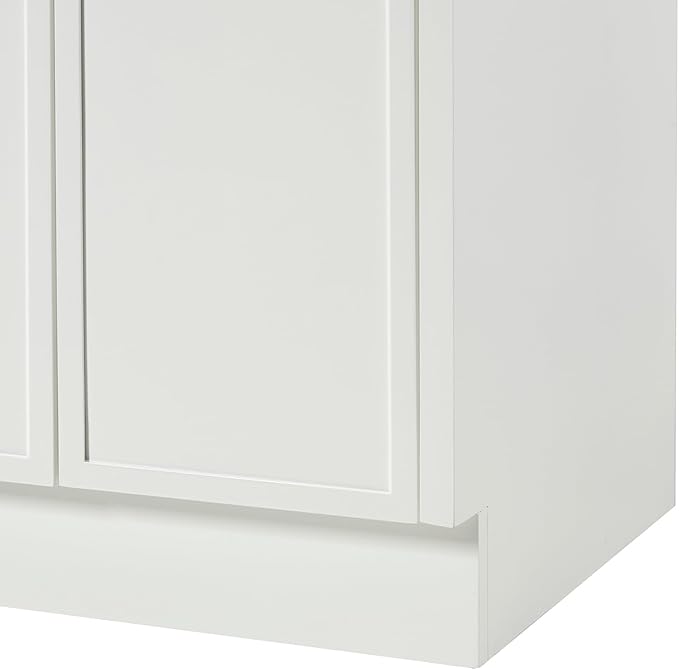 ARIEL Kelly 66-inch Bathroom Vanity with Sink,Solid Wood, 1.5-inch Carrara White Quartz Countertop & Backsplash, Double Rectangular Porcelain Sink, 4 Soft Closing Doors, 5 Dovetail Drawers, White