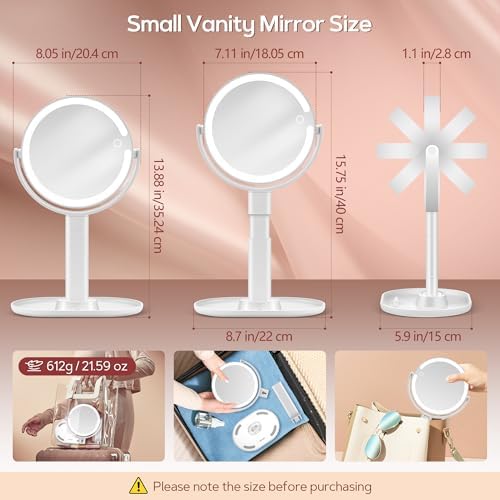 B Beauty Planet Vanity Mirror with Lights, Magnifying Makeup Mirror 30X/1X