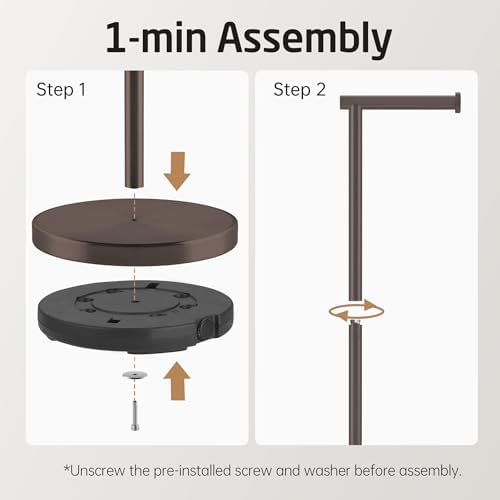 KES Bronze Toilet Paper Holder Stand, 26" H Free Standing, Heavy Base