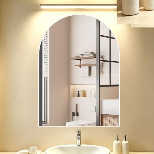 Arched Wall Mirror for Bathroom, 30"x40" Arched Mirror Wall Mounted Mirror with Metal Frame, Gold Vanity Mirror Decor for Mantle, Bedroom, Entryway, Living Room