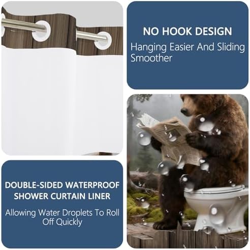 No Hook Shower Curtain with Liner 71x74 Inch
