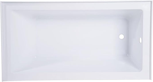 Kingston Brass VTAP543022R Aqua Eden Alcove Tub, White