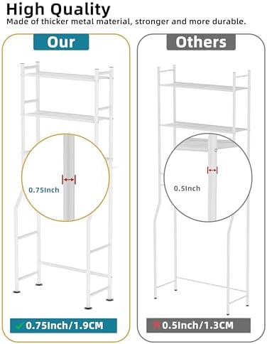 Livilord 3-Tier Over Toilet Storage, Anti-Tip, White