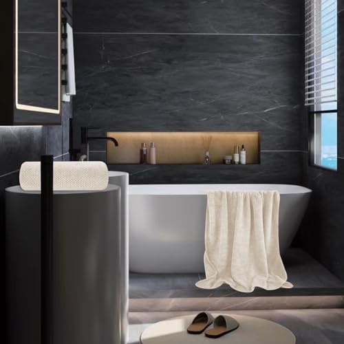 Extra Large Bath Towel Set of 2 (35"x70"),Oversized Bath Sheet Super Soft Highly Absorbent Jumbo Bathroom Towel Set Microfibers Quick Dry Shower Towel for Hotel,Bathroom,Guest,Spa,Gym (2PCS Khaki)