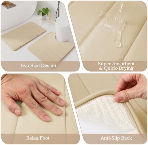 Beige Bathroom Accessories Set - Bathroom Shower Curtains Sets