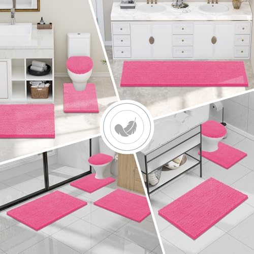 Smiry Bathroom Rugs 34X21, Luxury Chenille Extra Soft Absorbent Bath Mat