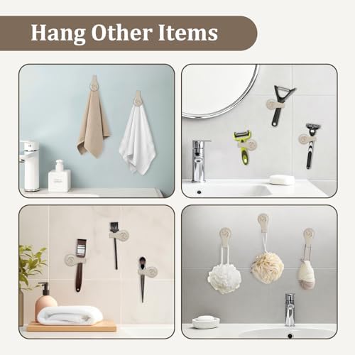 Magnetic Silicone Shower Curtain Clips for Liner 3 Packs (Light Brown)