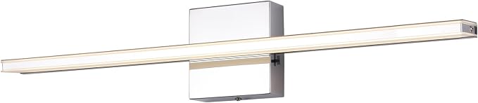 Chrome Vanity Lights for Bathroom 5CCT Dimmable Bathroom Lighting Fixtures Over Mirror Adjustable Lighting Angle Wall Light Fixtures 23.6 inch Long 18W LED Bar Light