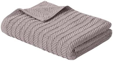 Modern Threads Otis 6-Piece 100% Cotton Towel Set – Zero Twist Jacquard Chevron – Includes 2 Bath Towels, 2 Hand Towels, 2 Washcloths – Absorbent, Quick Dry, Soft & Durable – Taupe
