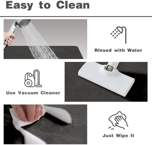 TYUU Thin Bath Mat, Bathroom Rugs Non Slip Washable, 20x48 Black