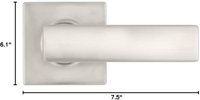 Kwikset Breton Interior Passage Door Handle 2 Pack, Lever for Closet and Hallway Doors, Reversible Non-Locking Handle Lever, Satin Nickel, with Microban Protection