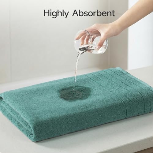 REDKISS Luxury Bath Towels Set of 4, 35x70 in, Highly Absorbent & Quick Dry, Super Soft Extra Large Premium Thick Cotton Blue Bath Sheets for Shower, Hotel, Bathroom, Spa