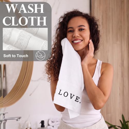 Hahafelt Decorative Bathroom Towel Set, White