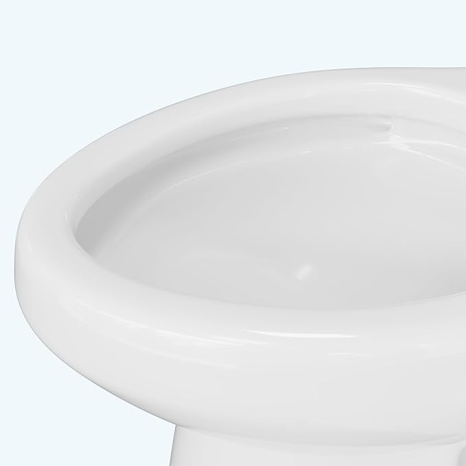 Two Piece Toilet with 17" ADA Height, Elongated Ceramic Bowl without Lid -Dual Flush, CUPC Certified, Water Efficient