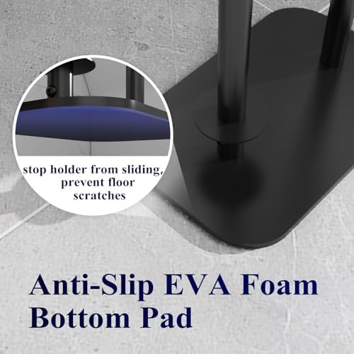 Kitsure Metal Toilet Paper Holder Free Standing, Medium, Black