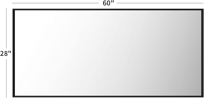 LOAAO 60"X28" Black Rectangle Bathroom Mirror Wall | Matte Black Aluminum Alloy Frame, Tempered Glass, Hangs Vertically or Horizontally, Easy to Install