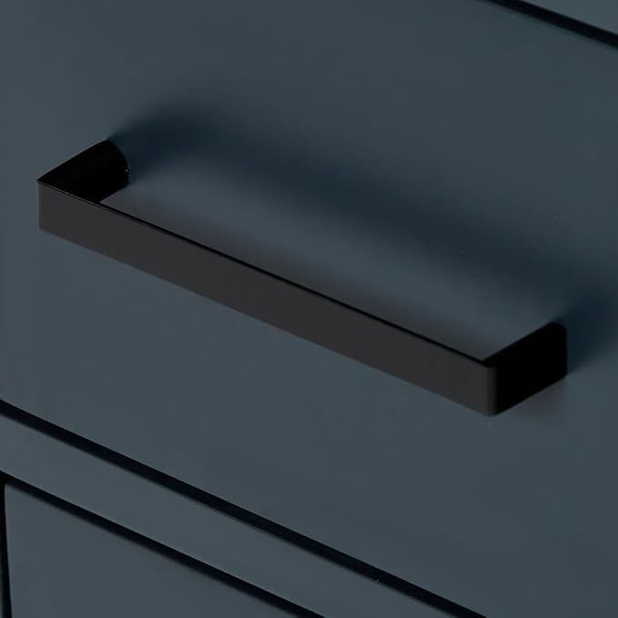 ARIEL Hepburn 42-inch Bathroom Vanity Base Cabinet,Solid Wood, 2 Soft Closing Doors, 9 Dovetail Drawers, Midnight Blue