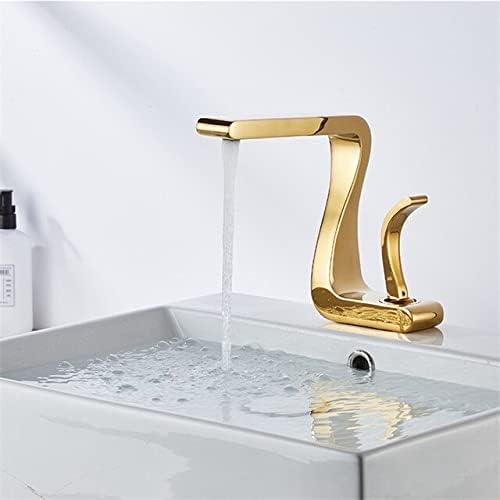 Bathroom Faucet Mixer Tap Brass Wash Basin Hot and Cold Sink Modern-ORB(Gold Faucet)