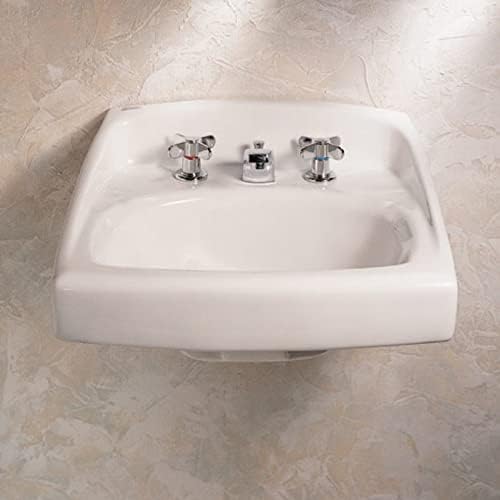 American Standard 0355.034.020 Lucerne Wall-Mount Lavatory Sink with 4-Inch Faucet Spacing and Extra Right Hand Hole, White