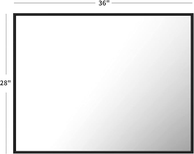 LOAAO 28"X36" Black Rectangle Bathroom Mirror | Matte Black Aluminum Alloy Frame, Tempered Glass, Hangs Vertically or Horizontally, Easy to Install